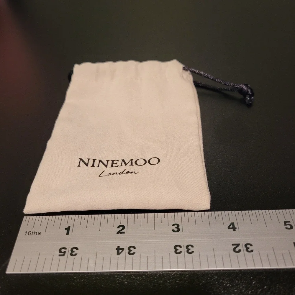 Ninemoo London Jewelry Dust Bag Drawstring Storage‎ Pouch, Cream Black